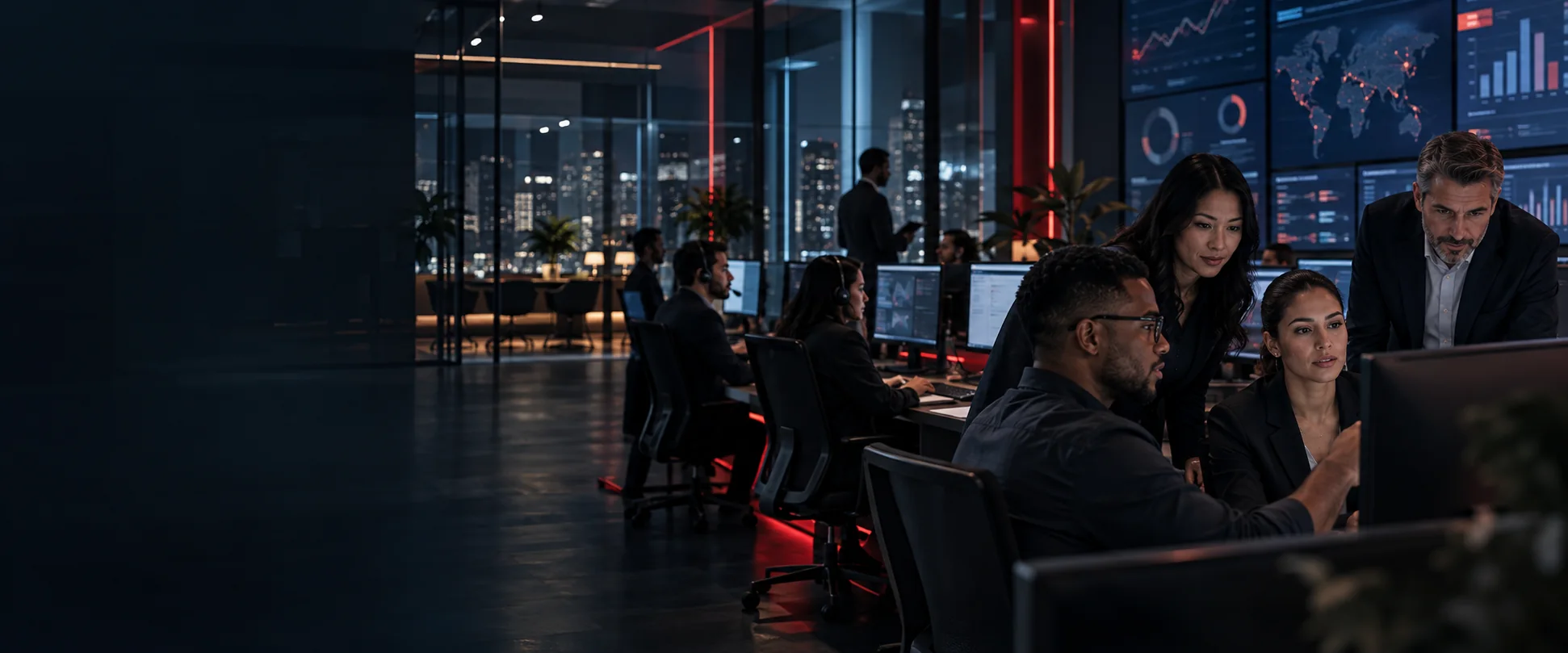 Sales operations command center overseeing campaign performance